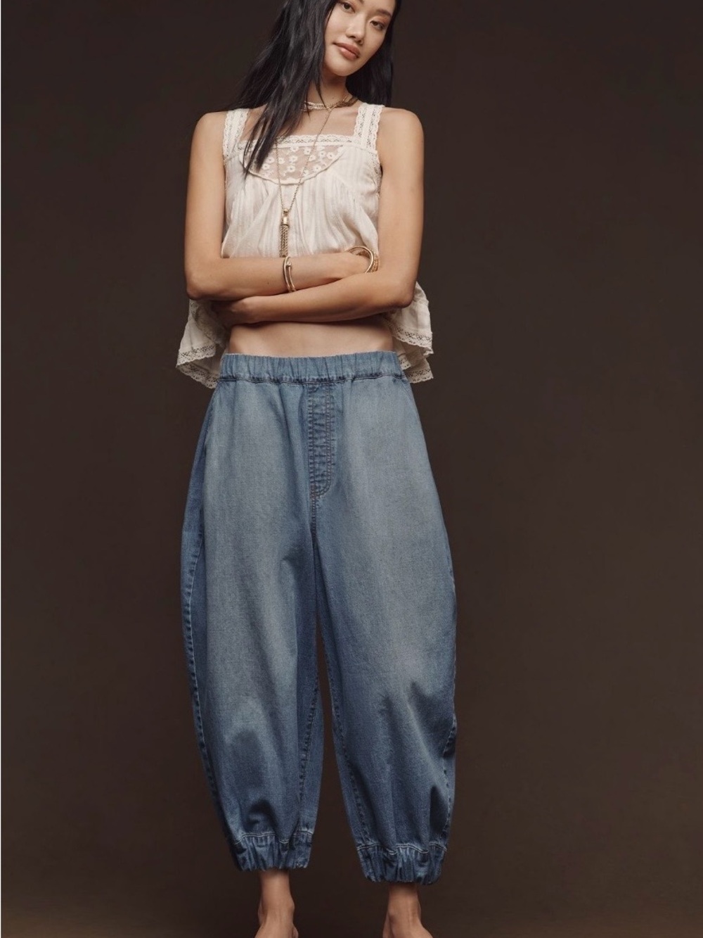 Pilcro Cropped Balloon Jeans